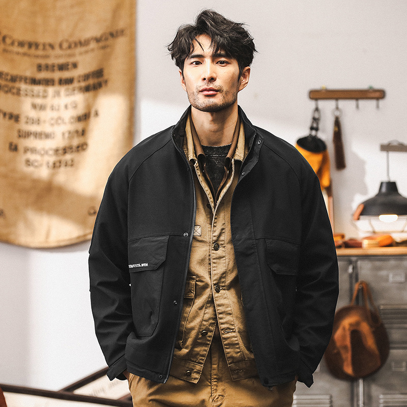 美式復古工裝外套男春秋2024新款城市戶外通勤衝鋒衣潮牌休閒夾克