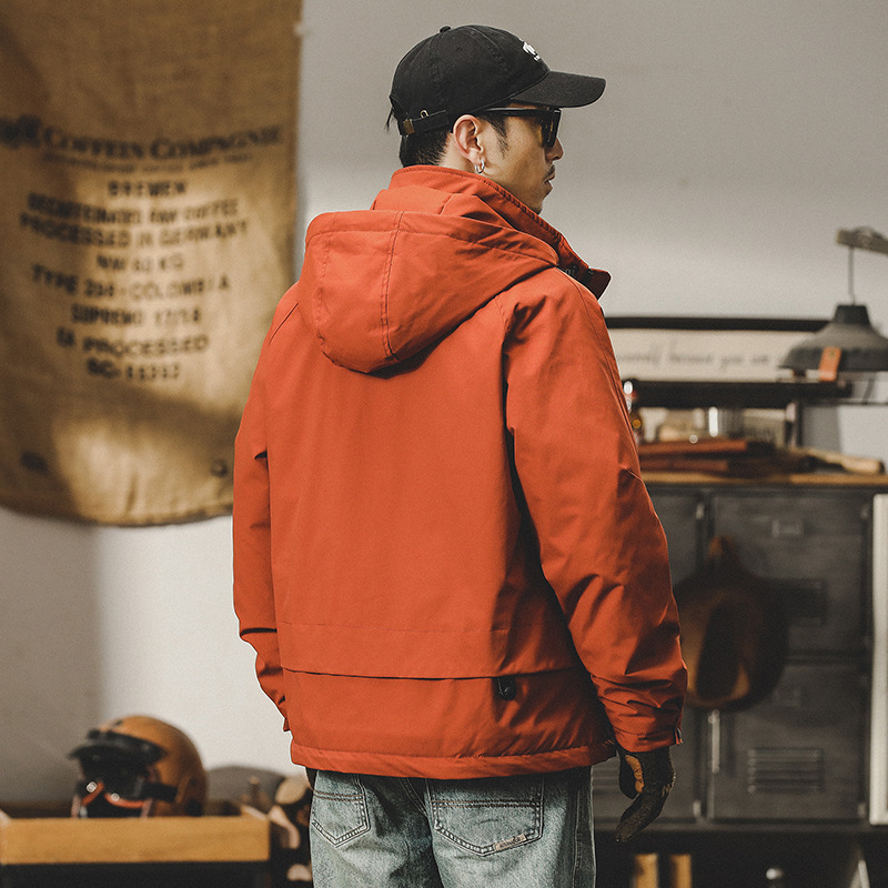 美式工裝夾克男秋冬款戶外衝鋒衣男2023新款冬季加絨加厚男士外套
