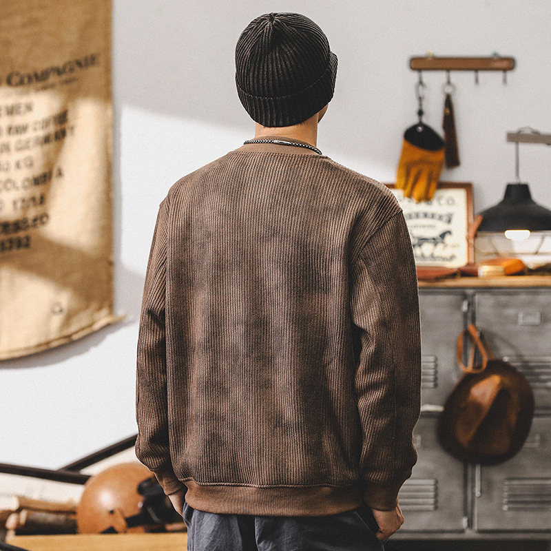 杰雷諾美式重磅復古外套男春秋款潮牌半高領衛衣男秋季慵懶針織衫