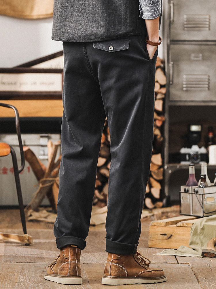 美式復古重磅工裝褲子男夏季2024新款寬鬆直筒石磨水洗休閒褲男裝