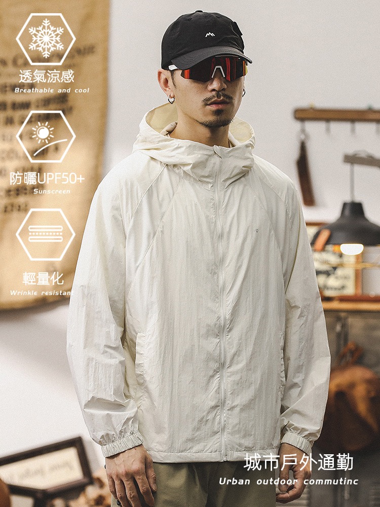 傑雷諾夏季薄款UPF50+防曬衣男涼感寬鬆山系戶外騎行防曬服外套男