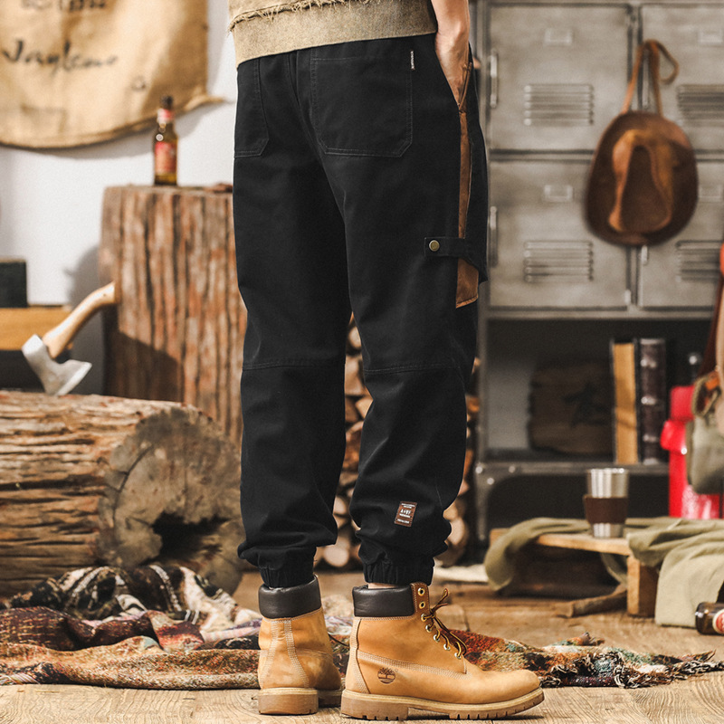 美式復古工裝褲子男寬鬆直筒男褲秋冬款潮牌男士休閒褲秋季束腳褲