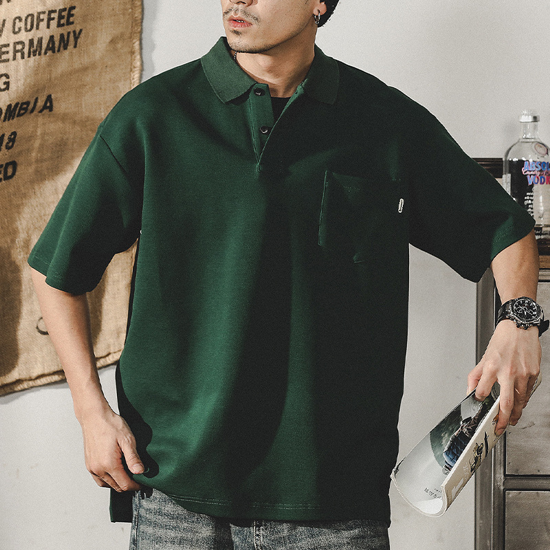 杰雷諾美式經典簡約POLO衫男短袖夏季高級感空氣層300g重磅T恤男