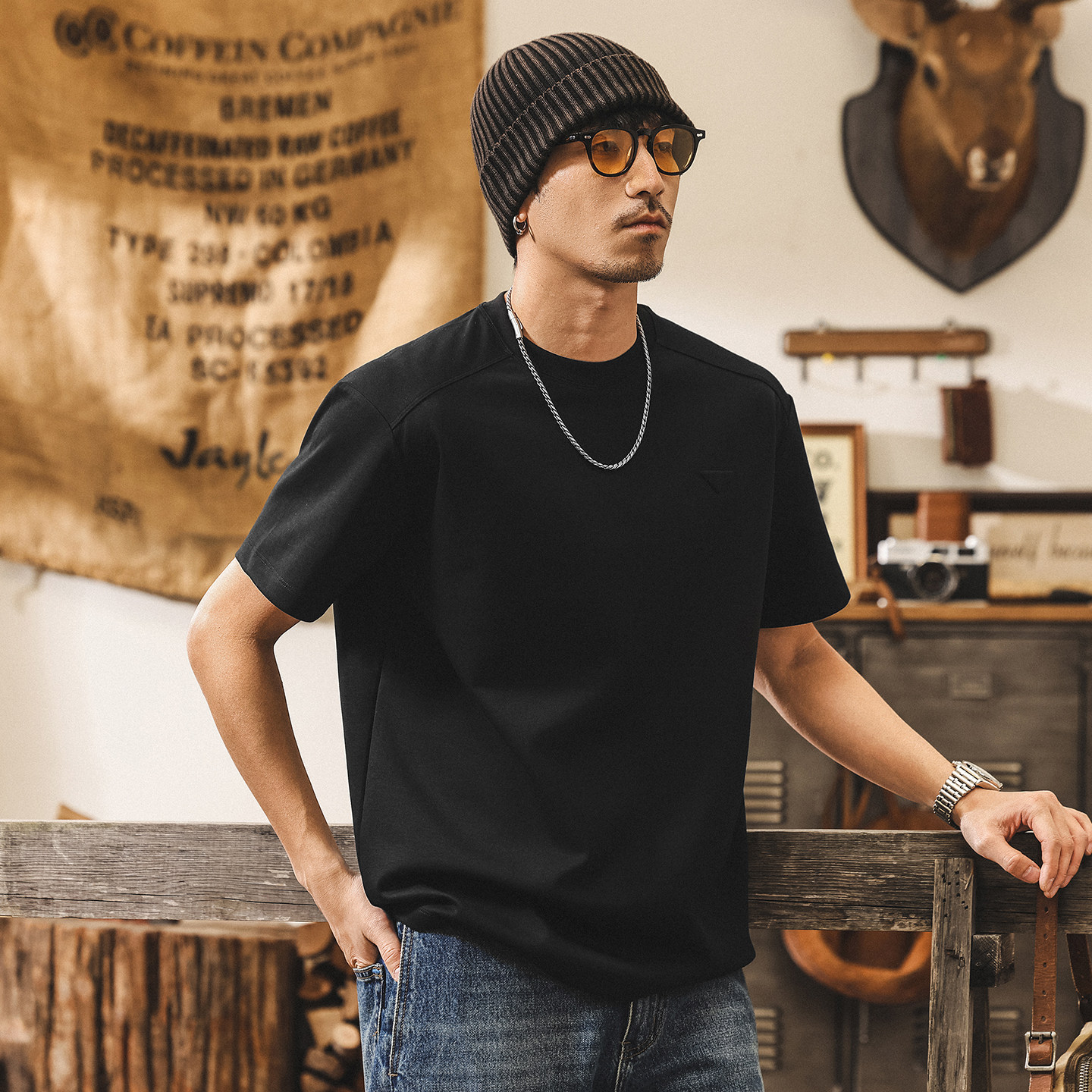 果凍棉絲滑軟糯莫代爾T恤男短袖男款夏季260重磅寬鬆休閒男士上衣