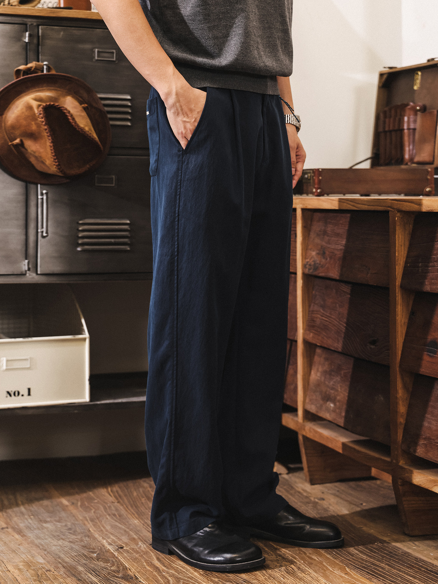 91.8%萊賽爾老錢風直筒休閒褲男士夏季薄款褲子復古寬鬆潮牌長褲