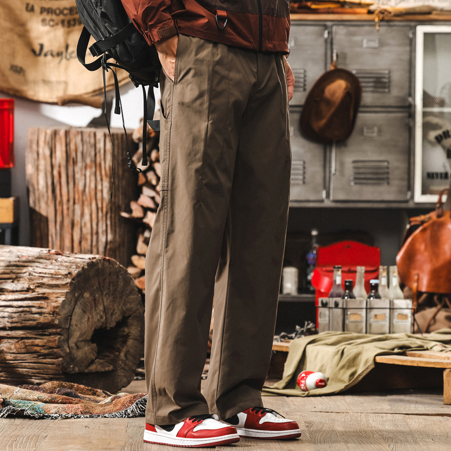 美式復古戶外機能速幹工裝褲子男夏季新款潮牌寬鬆垂感男士休閒褲