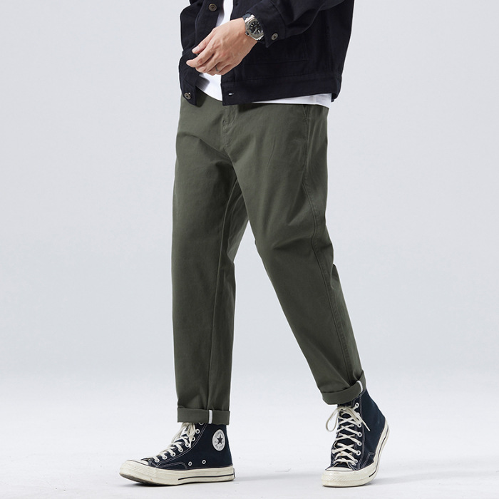 美式復古簡約工裝褲男春季2025新款潮牌寬鬆直筒輕熟通勤休閒褲男