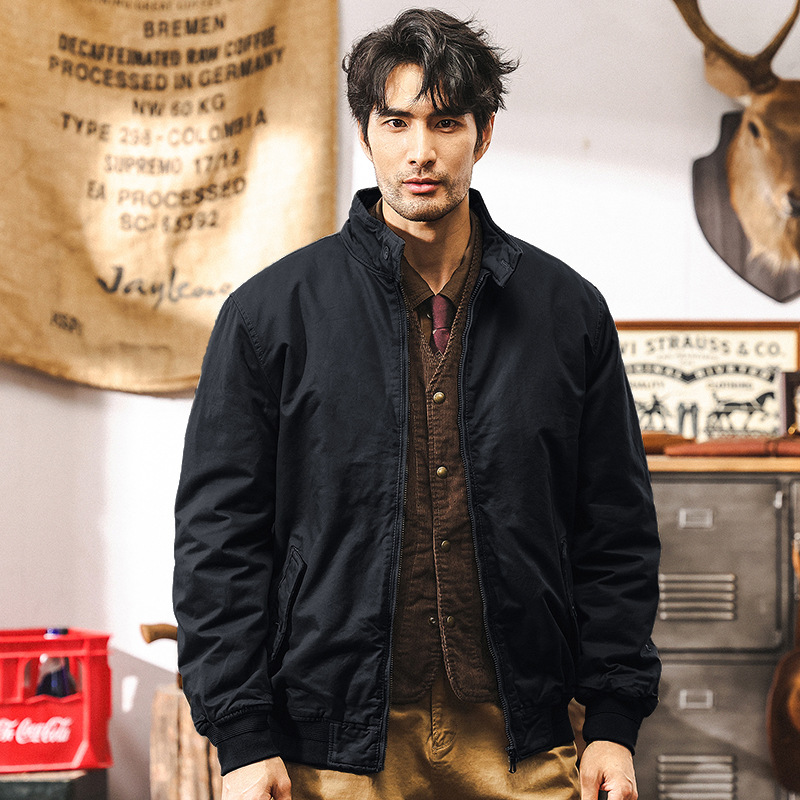 美式復古飛行員夾克棉服男冬季加厚棉衣2024新款潮牌行政短款外套