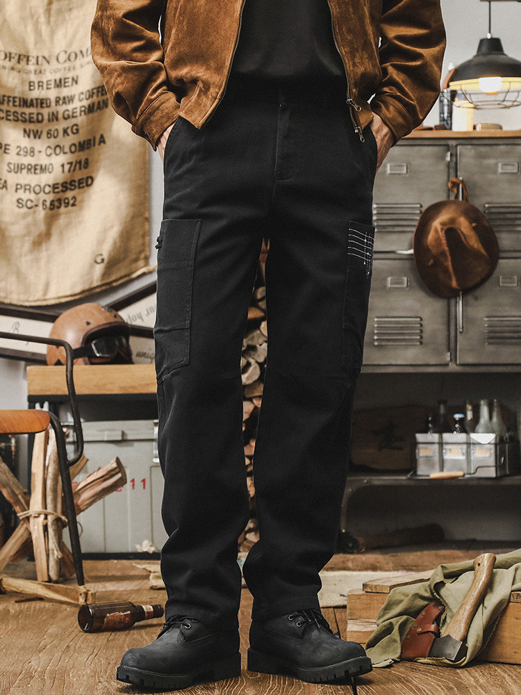 美式重磅複古工裝褲子男潮牌2024新款秋季男褲子直筒寬松休閑長褲