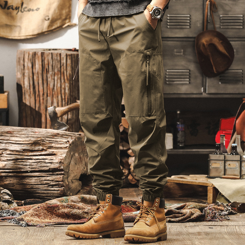 美式復古工裝褲子男秋季2024新款寬鬆戶外獵裝戰術機能男士休閒褲