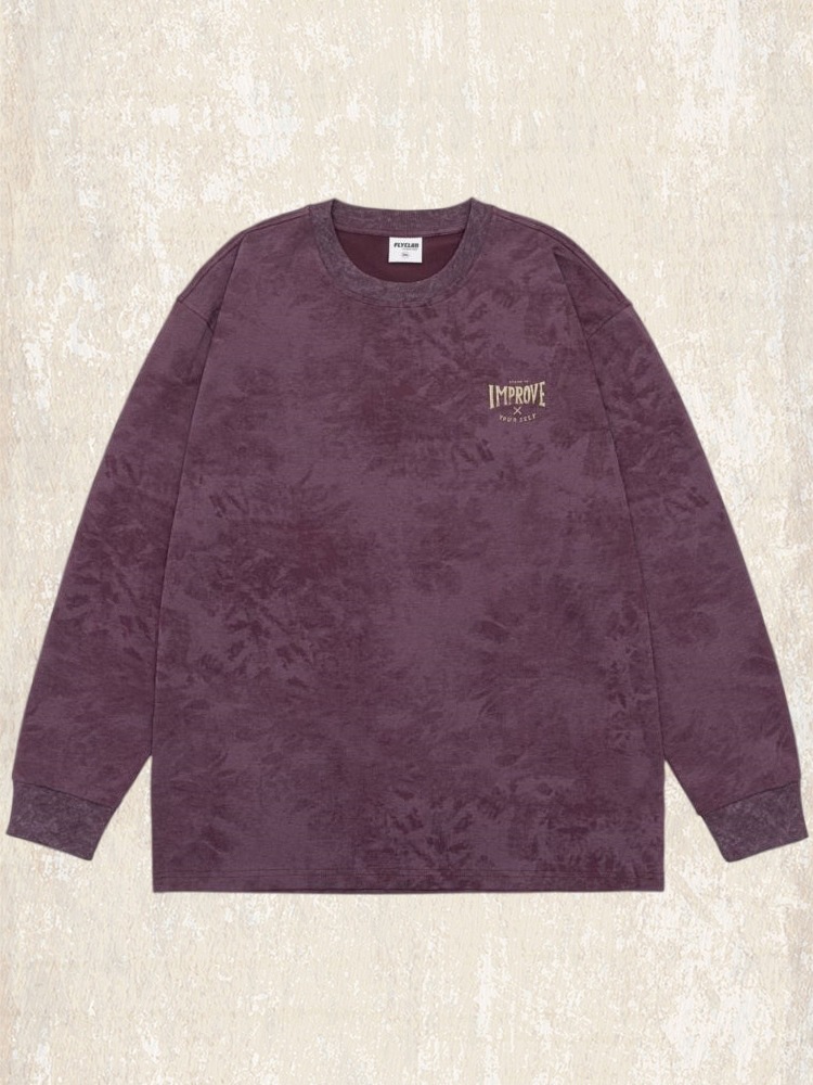 美式複古雲染水洗長袖T恤男秋季潮牌重磅設計感寬松休閑上衣男款T