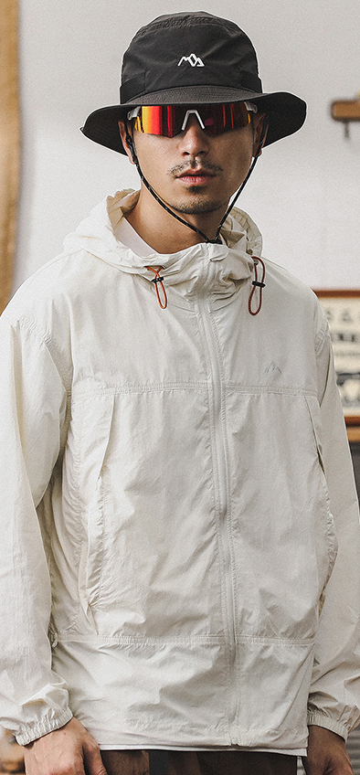 冰絲涼感防曬衣男款寬鬆大碼防紫外線防曬服山系戶外男生薄款外套