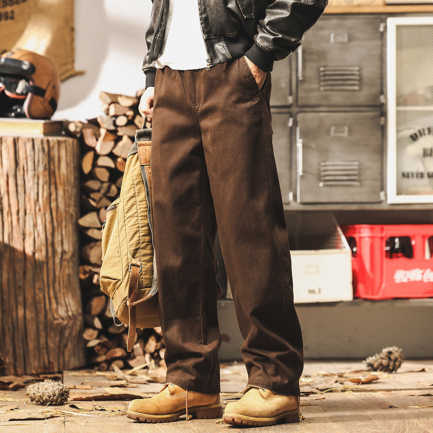 美式復古休閒褲男士長褲秋季2025新款寬鬆直筒潮牌工裝褲子男