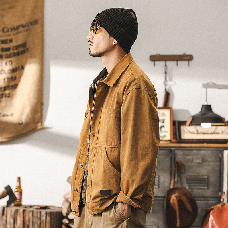 美式重磅復古牛仔外套男秋季潮牌2024新款休閒帥氣硬漢工裝夾克男