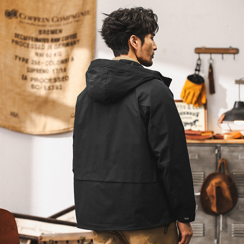 美式復古工裝外套男秋季2024新款潮牌獵裝機能夾克戶外男款衝鋒衣