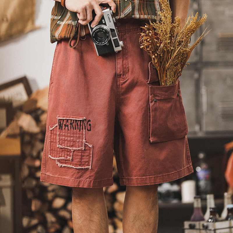 美式潮牌工裝短褲男2024新款寬鬆大碼五分褲夏季重磅男士休閒短褲