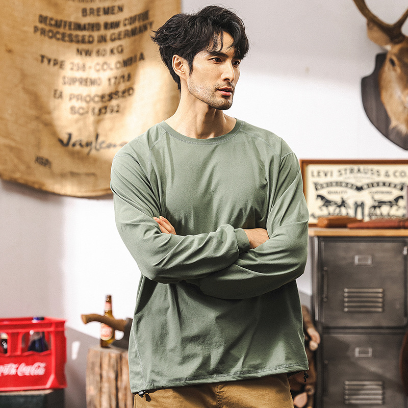 輕量化戶外速幹長袖t恤男秋季新款潮牌寬鬆速幹吸溼排汗男士上衣T