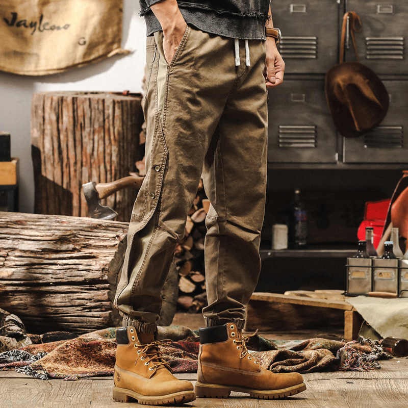 美式復古重磅工裝褲子男2025秋季潮牌寬鬆大碼男褲潮流男士休閒褲