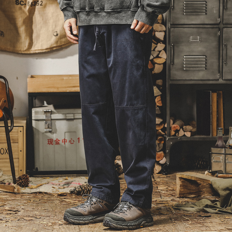 杰雷諾美式復古工裝褲子男春秋寬鬆潮牌男士休閒褲闊腿直筒長褲男