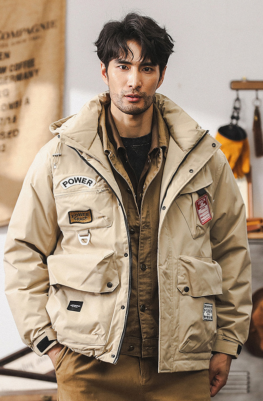 美式潮牌工裝羽絨服男冬季加厚戶外抗寒保暖戰術機能外套男秋冬款