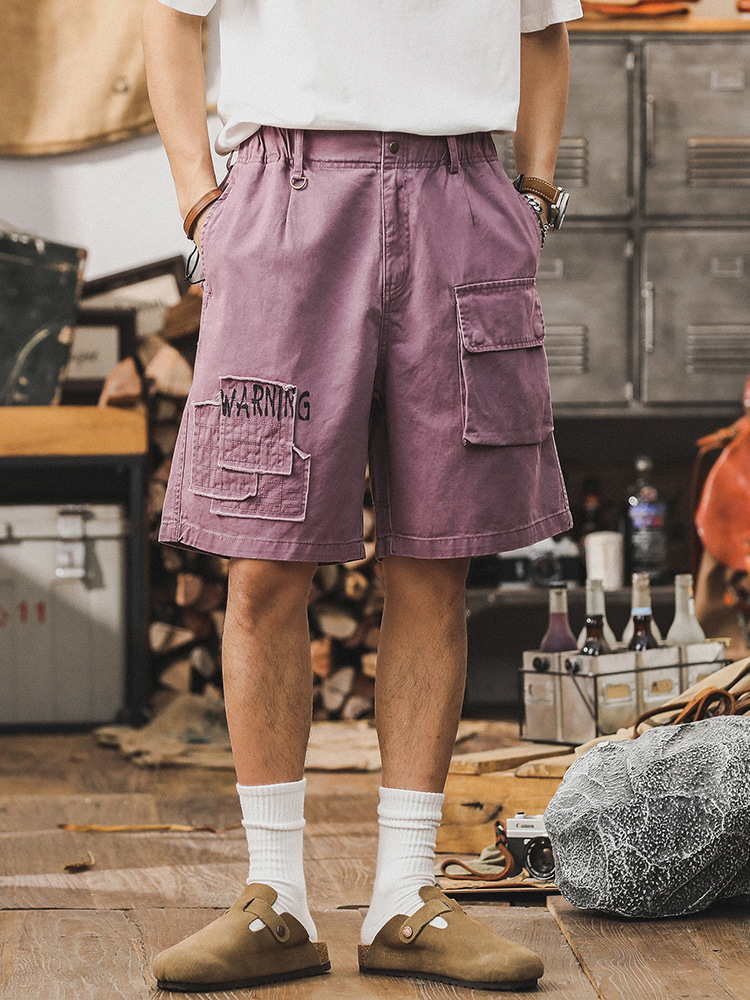 美式潮牌重磅工裝短褲男夏季潮流寬鬆大碼五分褲2024新款休閒褲男