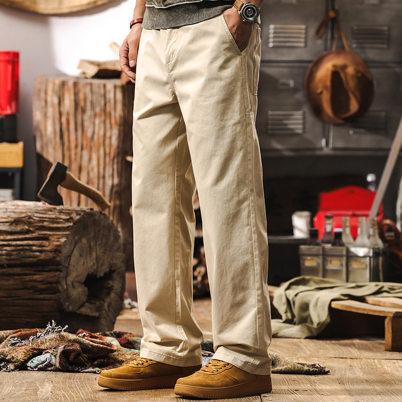 薄款工裝褲子男春季寬鬆直筒2025新款美式復古潮牌男士休閒褲子男
