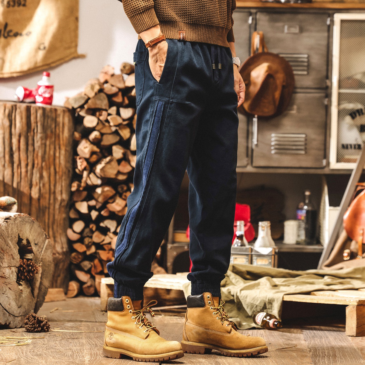 美式復古工裝褲子男秋季2025新款潮牌百搭男褲直筒寬鬆男士休閒褲