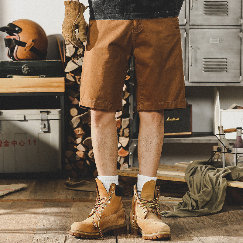 杰雷諾美式基礎款短褲男夏季休閒寬鬆大碼純色工裝五分中褲男潮流