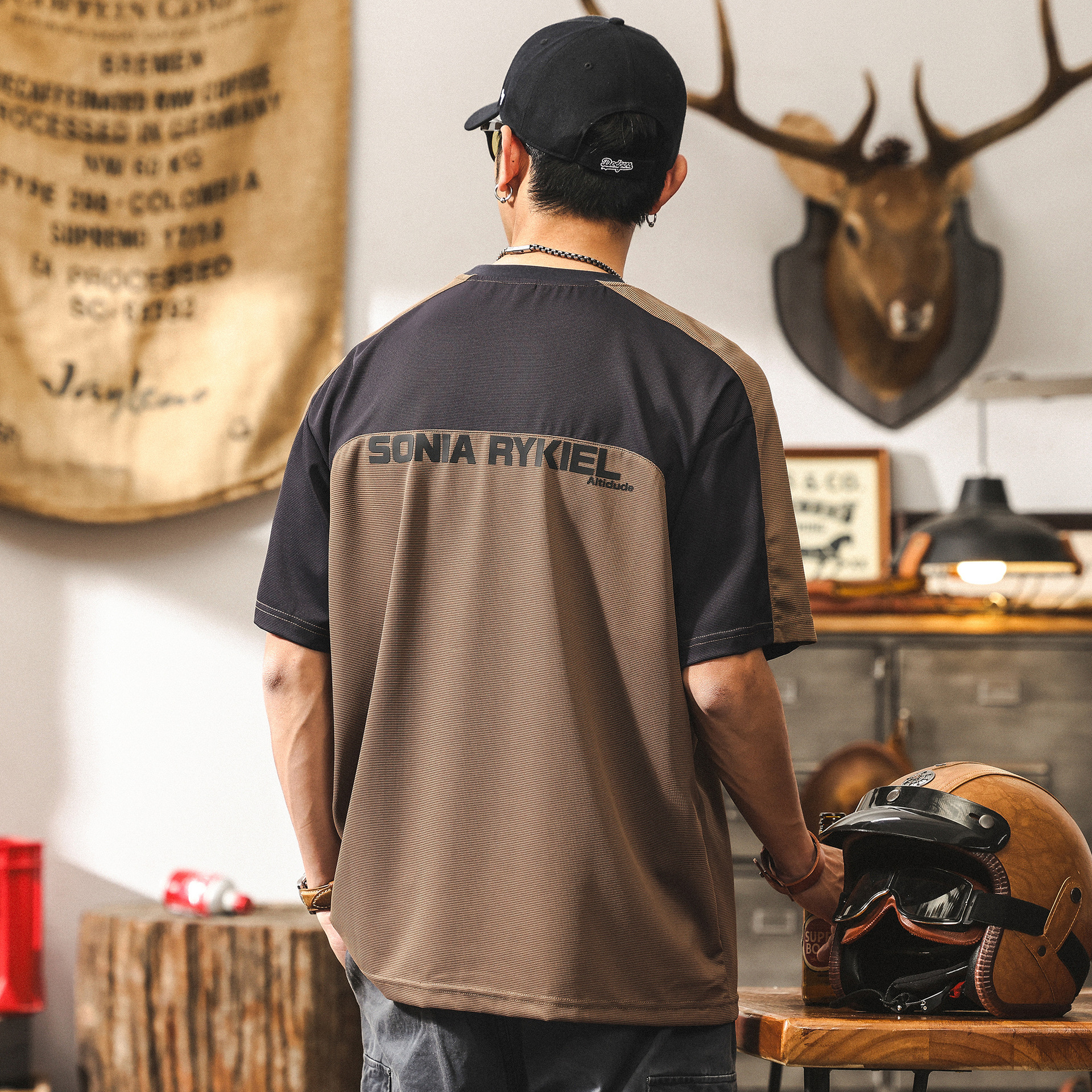 涼感冰絲薄款短袖男款夏季T恤男潮牌抗皺免燙戶外騎行運動速乾衣