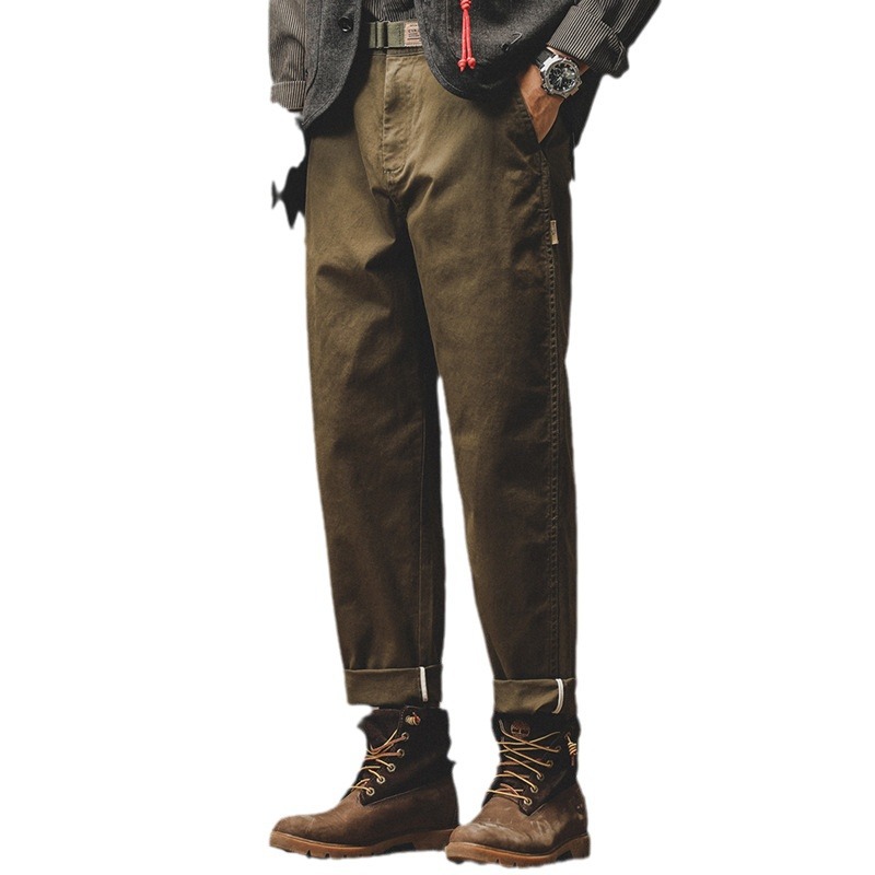 杰雷諾美式復古經典淨版簡約休閒褲男秋季潮牌錐形直筒工裝褲子男