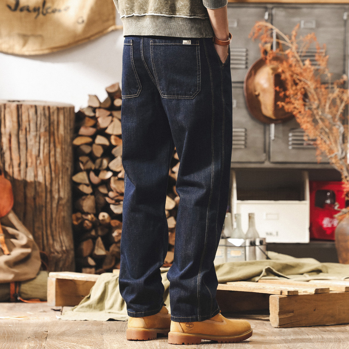 美式復古水洗直筒牛仔褲男2026春季新款潮牌褲子男士寬鬆休閒長褲