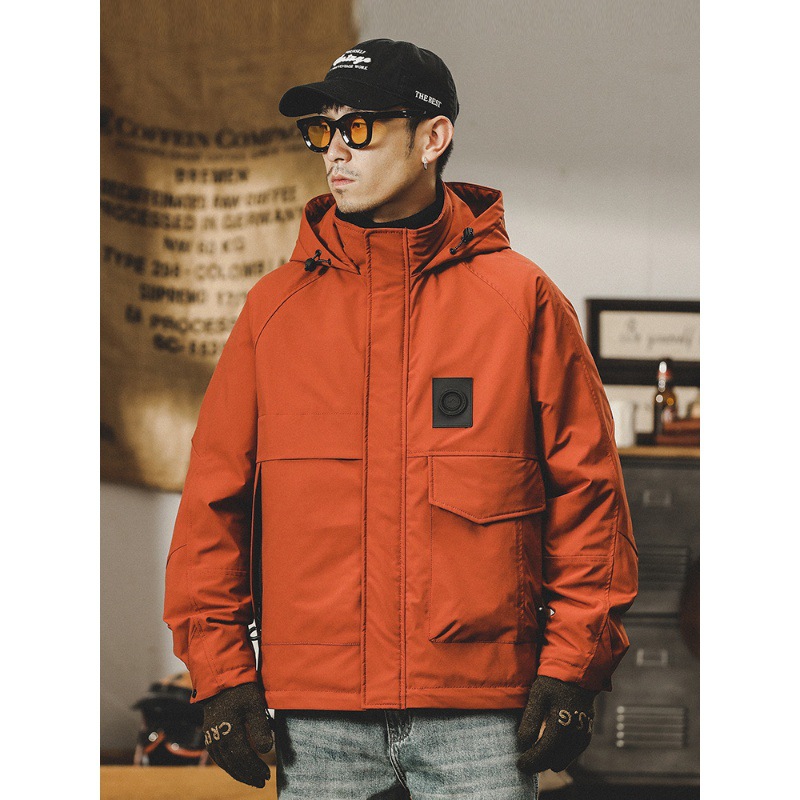 美式工裝夾克男秋冬款戶外衝鋒衣男2023新款冬季加絨加厚男士外套