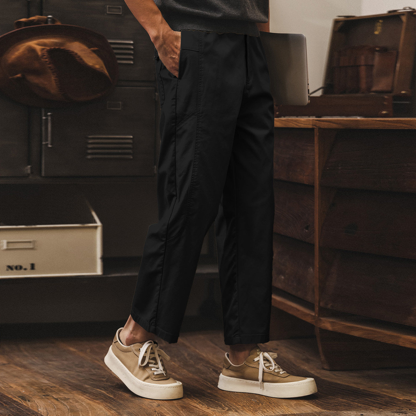 美式復古冰絲薄款九分褲子男直筒夏季2026新款寬鬆春夏男士休閒褲