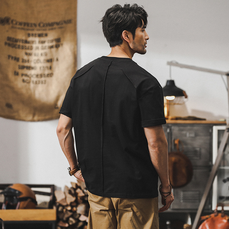 美式重磅260g男士T恤短袖2024新款潮流夏季寬鬆大碼男裝半袖衣服