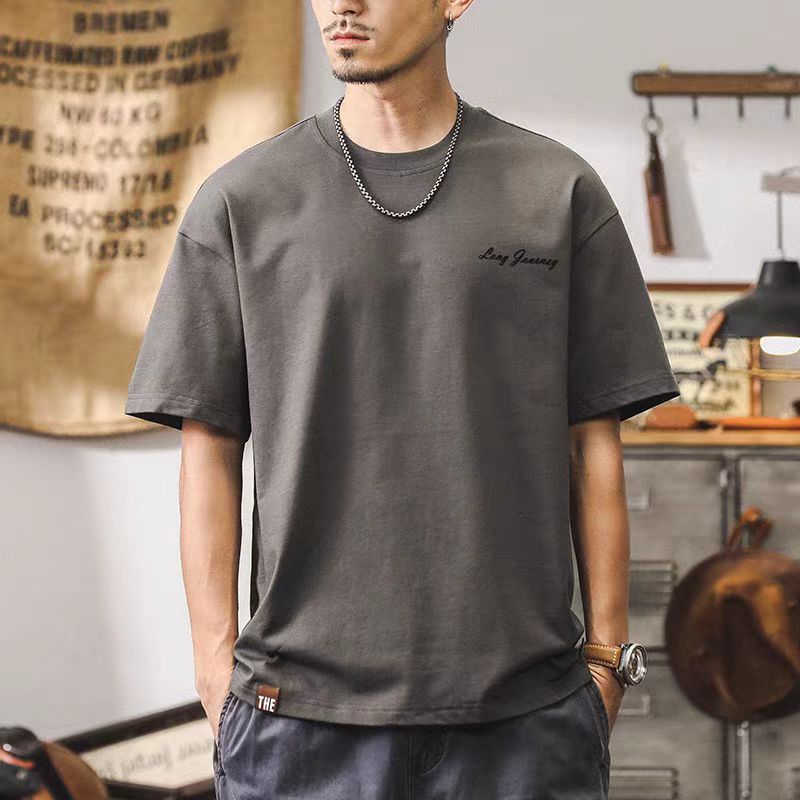 美式280g重磅T恤男短袖純棉男士夏季潮牌ins寬鬆大碼男裝半袖體恤