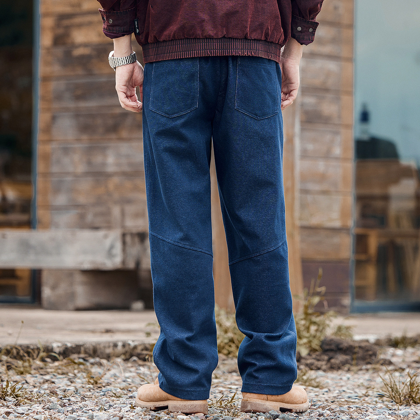 美式復古重磅40支針織衛褲男2026春季新款直筒男士褲子寬鬆休閒褲