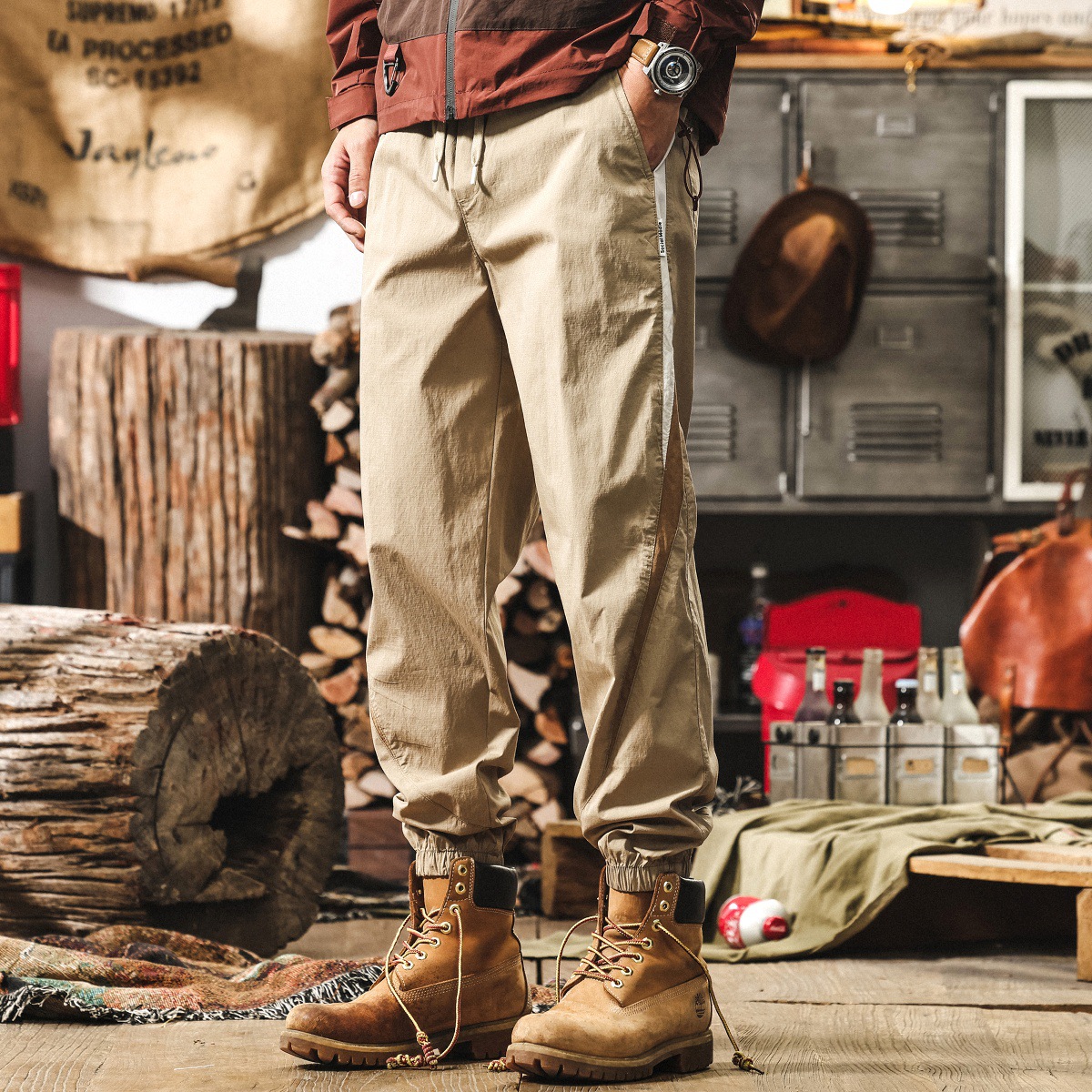 涼感冰絲褲男夏季薄款褲子男士寬鬆直筒美式潮牌寬鬆大碼休閒長褲