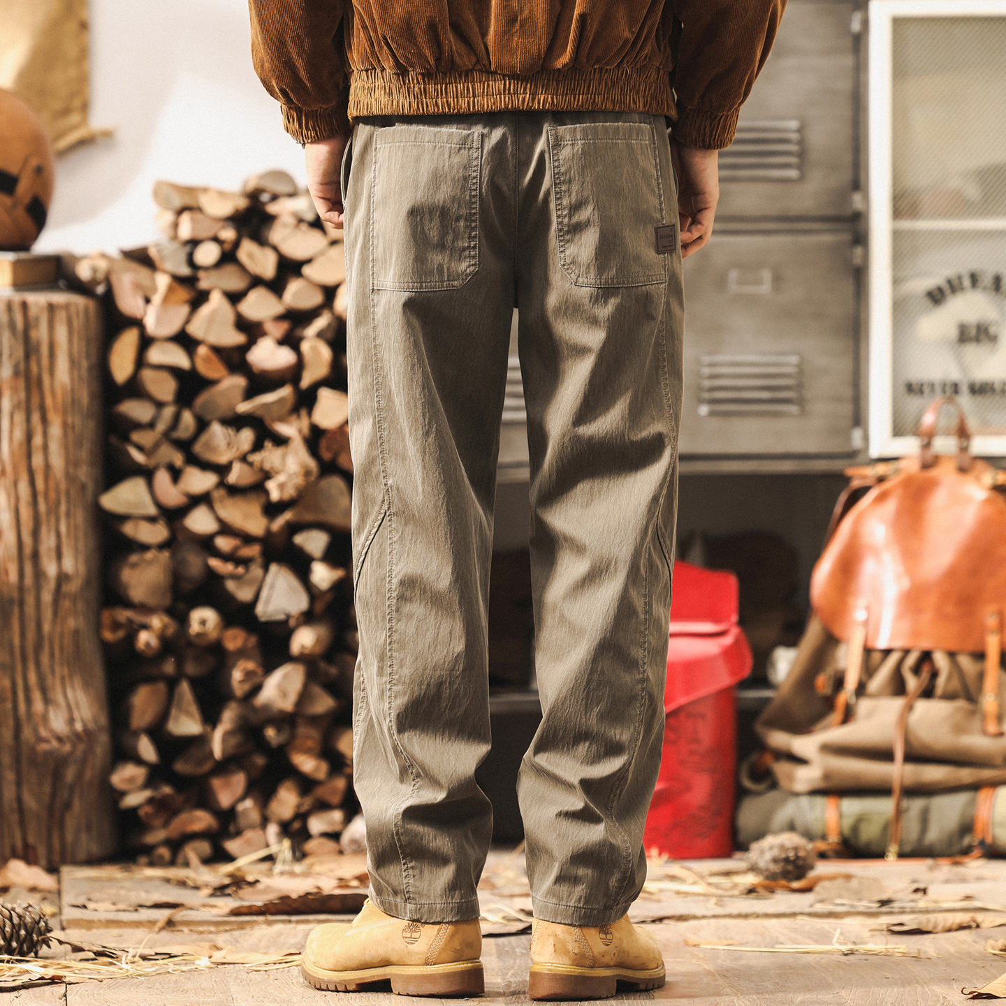 美式復古秋季褲子男2025新款簡約潮牌男士休閒褲寬鬆直筒春秋長褲