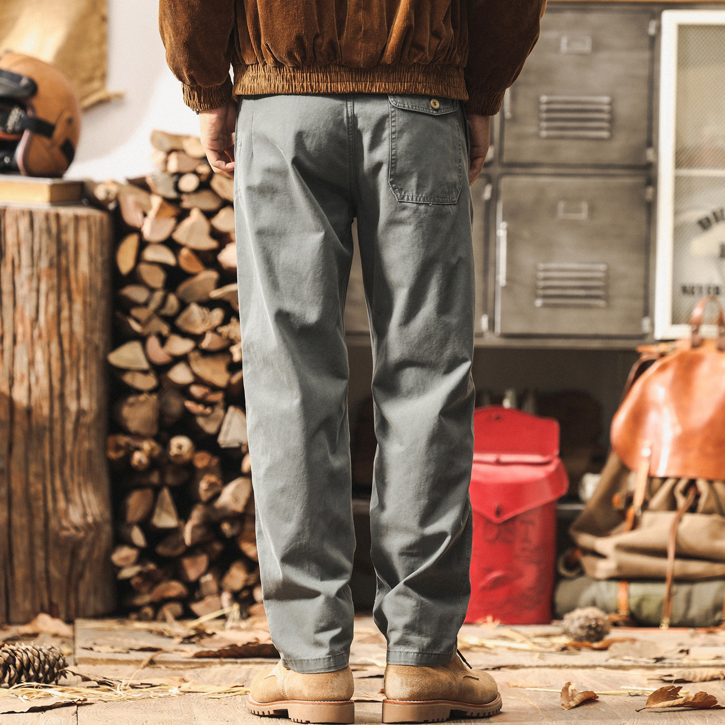 美式復古秋季工裝褲子男士2025新款寬鬆直筒休閒褲男簡約春秋長褲