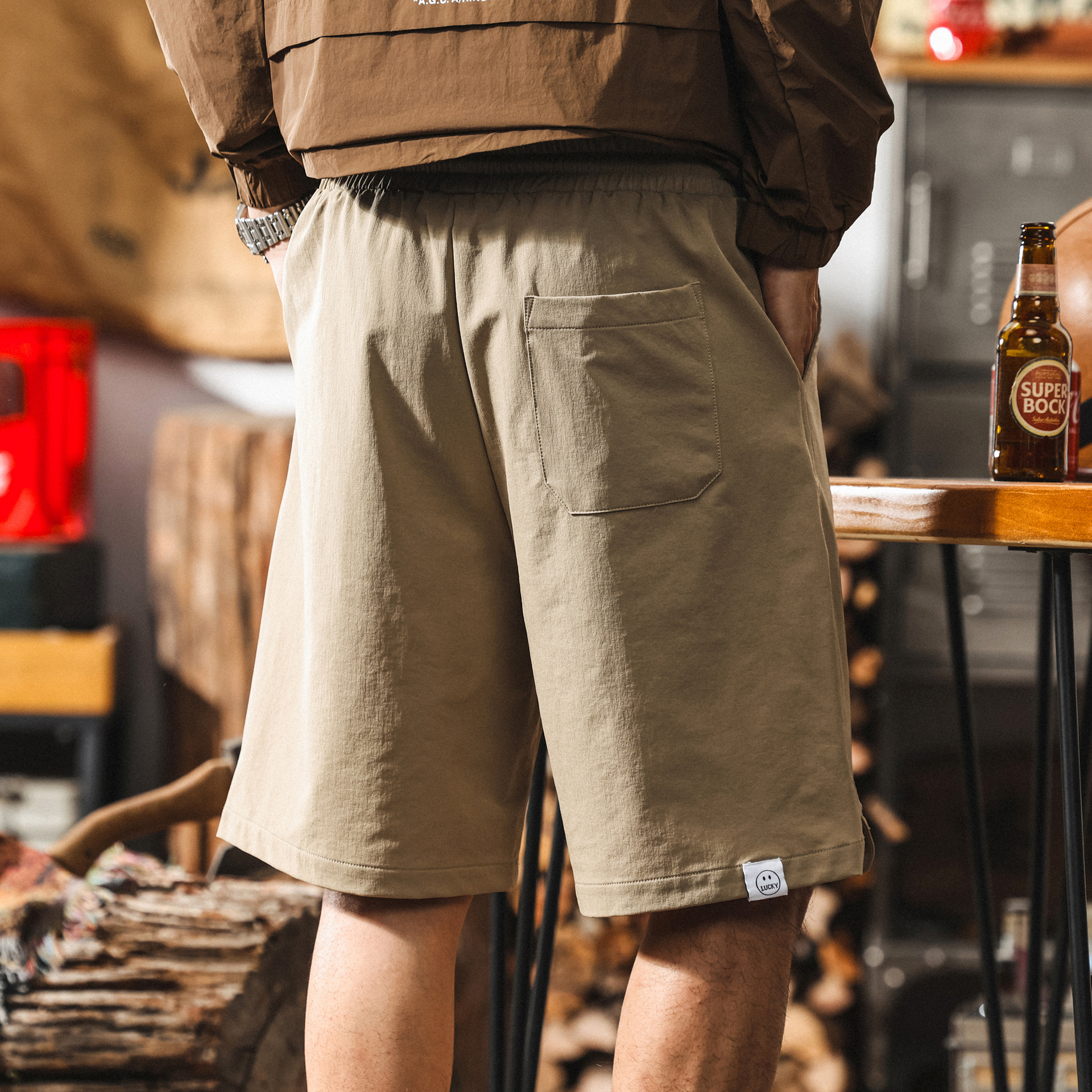 美式山系戶外短褲男夏季薄款2025新款潮牌寬鬆大碼休閒男生五分褲