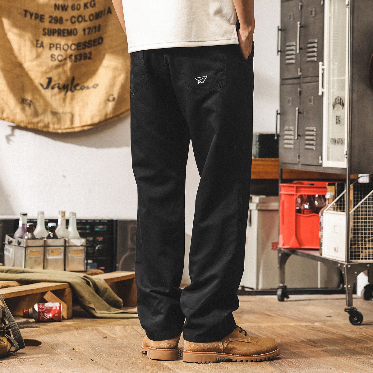 萊賽爾天絲垂墜鬆弛感褲子男夏季薄款男士休閒褲寬鬆直筒美式長褲