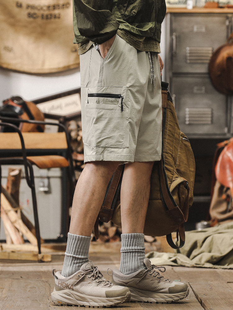 杰雷諾夏季山系戶外工裝短褲男款美式潮牌多口袋休閒運動五分中褲