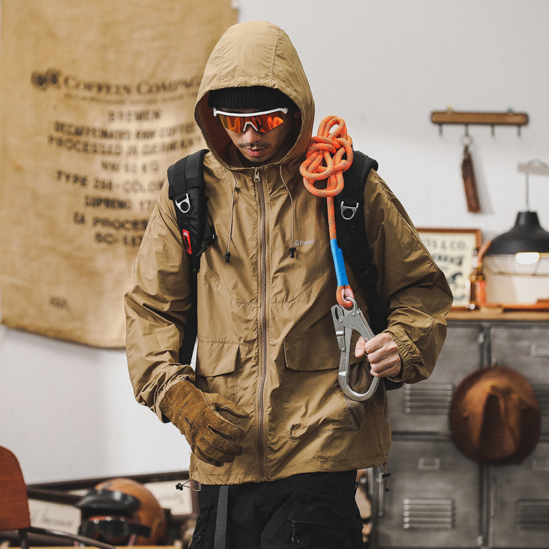 輕薄抗皺涼感防曬衣夏季男款防紫外線UPF50+外套戶外通勤防曬服男