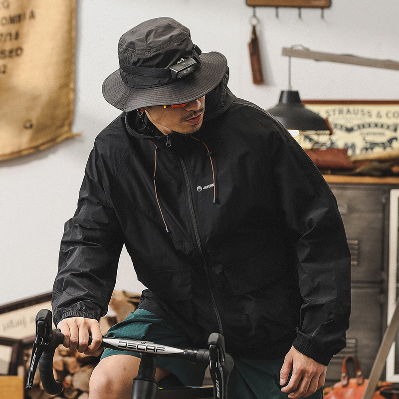 傑雷諾男士冰絲涼感防曬衣夏季戶外騎行抗紫外線寬鬆男生薄款外套