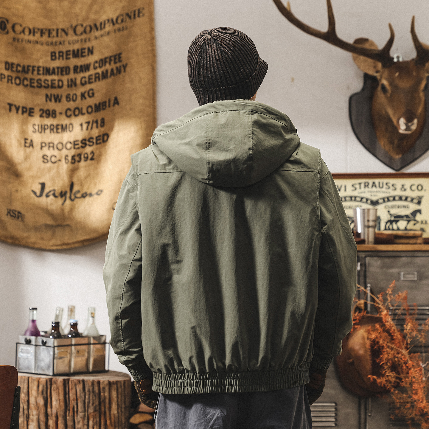 雙面穿仿貂絨座山雕外套男冬季男士棉服加厚棉襖冬裝美式復古棉衣