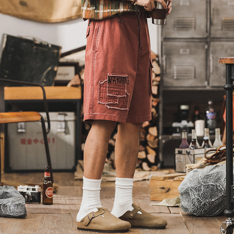 美式潮牌工裝短褲男2024新款寬鬆大碼五分褲夏季重磅男士休閒短褲