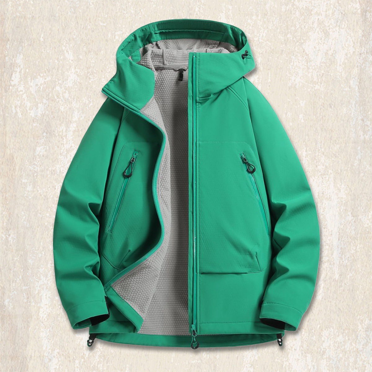 美式山系戶外壓膠衝鋒衣外套男春秋新款防風鎖溫方格登山工裝夾克