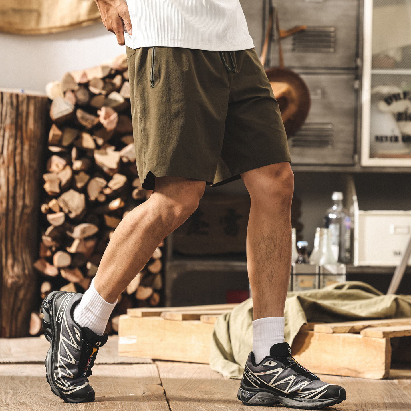 美式復古夏季薄款短褲男2025新款純色時尚潮牌百搭寬鬆透氣男中褲