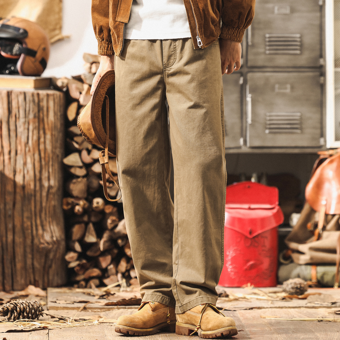 美式復古簡約工裝褲男2025新款秋季休閒褲子男士潮牌寬鬆直筒長褲