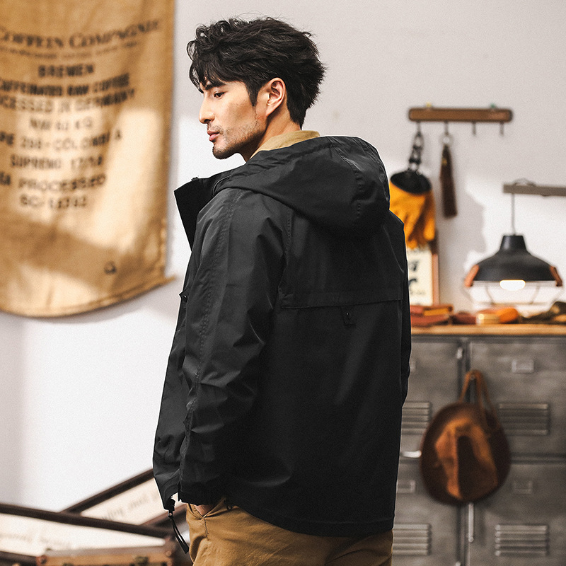 美式復古衝鋒衣外套男秋季戶外三防機能寬鬆休閒男士潮牌工裝夾克